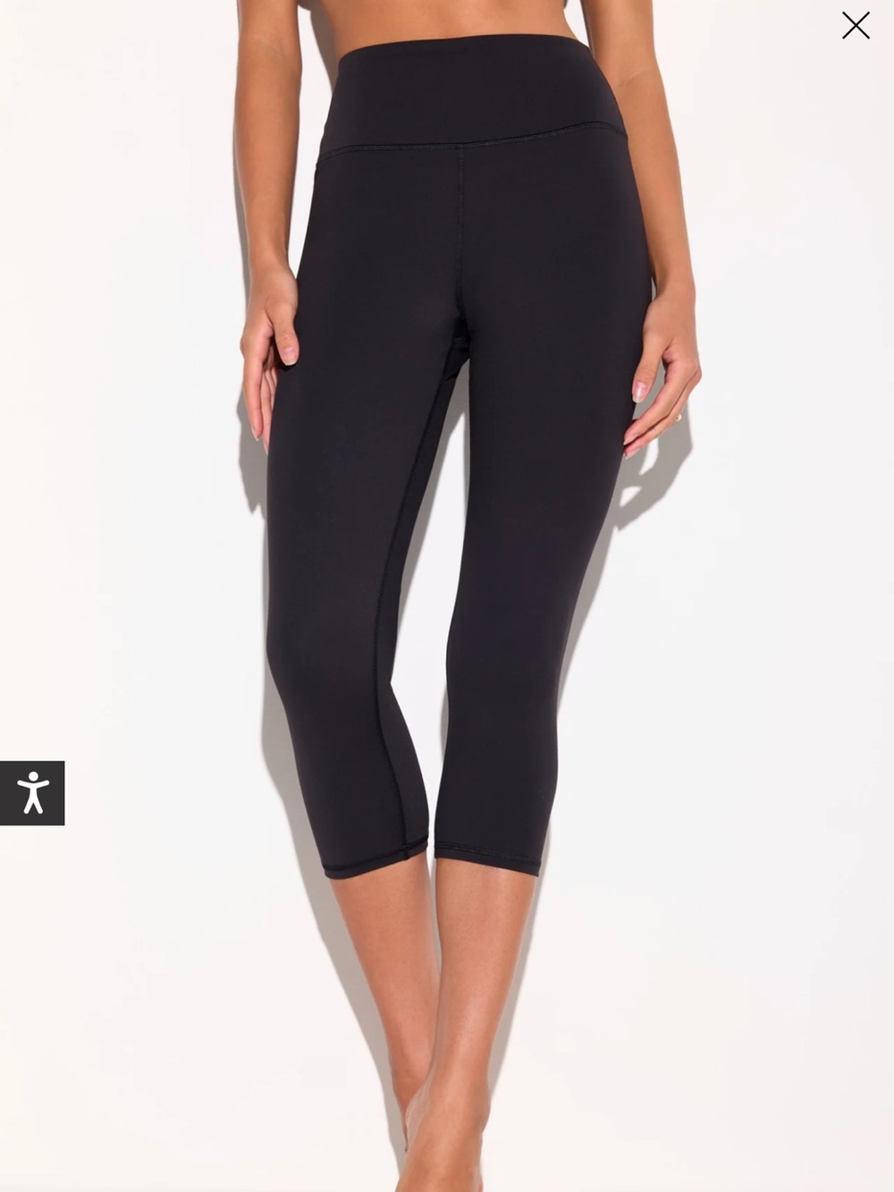 Spiritual Gangster Size Small High-Waist Black Crop Leggings NWT